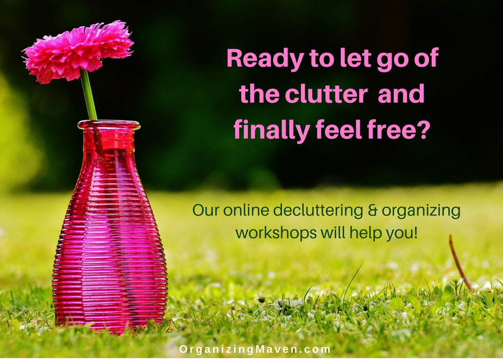 Online organizng and decluttering workshops will help you live free